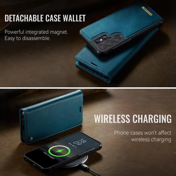 Magnetic RFID Blocking Leather Case for Samsung Galaxy S26 Ultra 5G Grön
