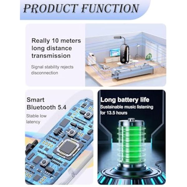 2 i 1 Bluetooth Transceiver 5.4 Trådløs Adapter til Fly med 3,5 mm