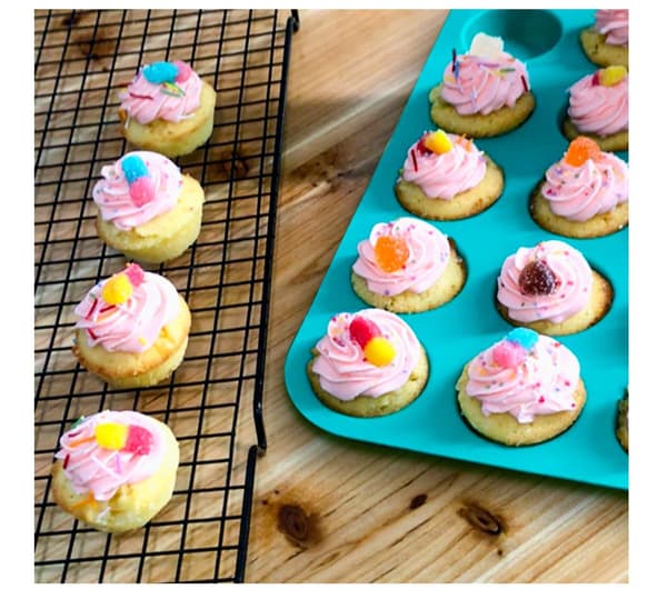 Silikon Muffinform Cupcake Sæt - Mini 24 Kopper Muffinform, Non-Stick
