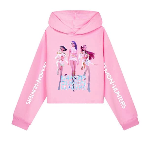 Piger Kpop Demon Hunters Hættetrøje Børn HUNTRX Pullover Sweatshirt Hættetrøje Jumper Top Afslappet Tøj 160