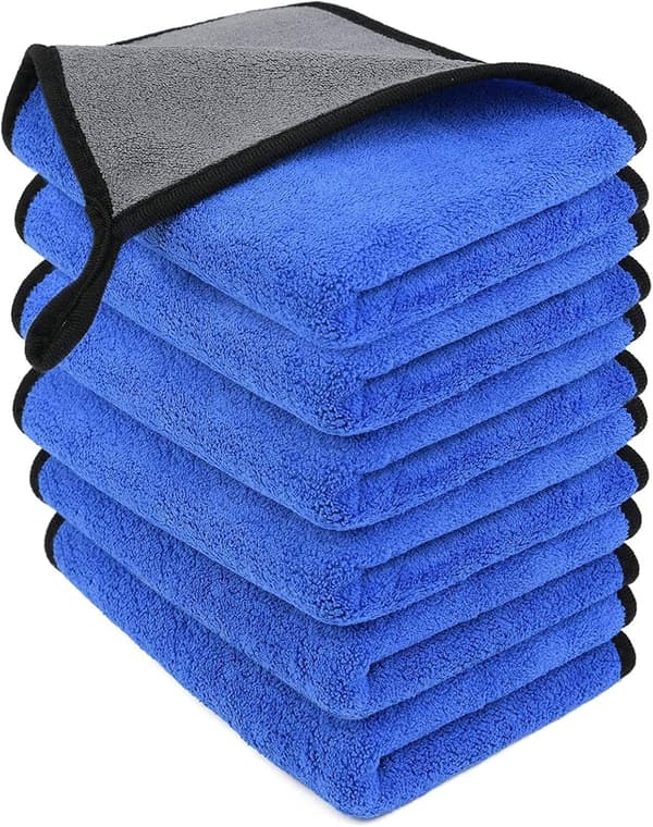 6-pack, 2-lagers förtjockade handdukar, luddfria superabsorberande handdukar, 40x30 cm