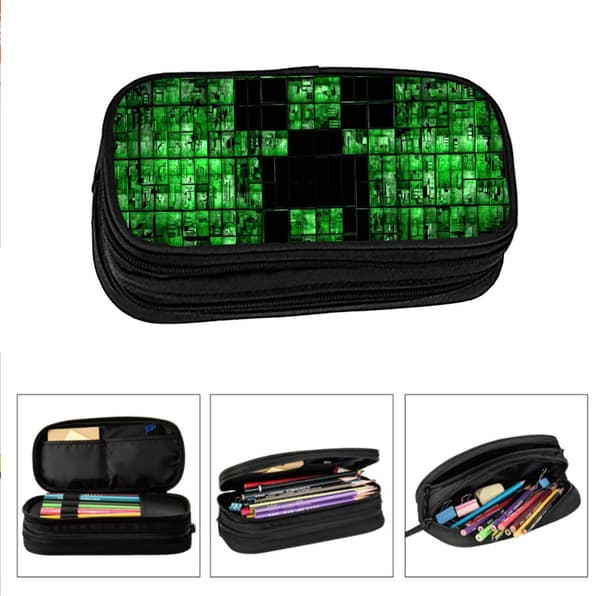 Minecraft pennfodral studenter barn pennfodral stor kapacitet pennfodral elastiskt dubbellager bärbart pennfodral pennfodral pencil case Section 16