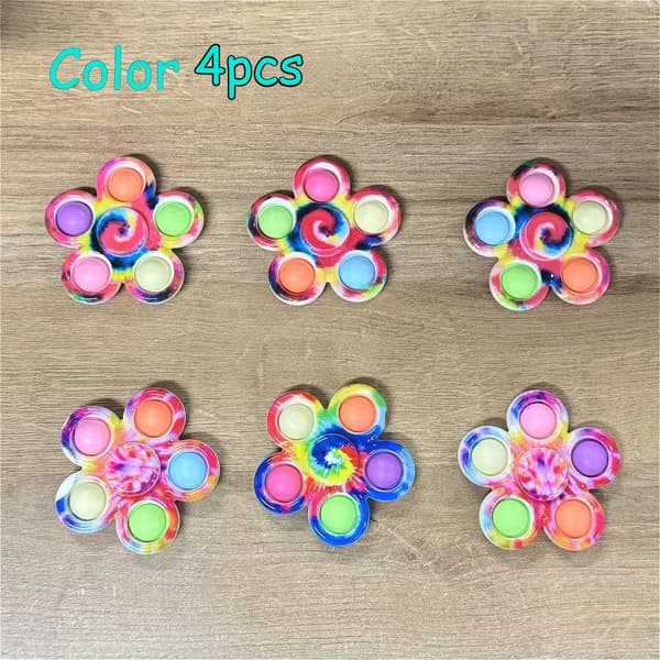 Färgglada Fidget Spinner Leksaker 2/4/6 st Sensorisk Stresslindrande Snurrande för Barn Klassrumspresent 4pcs
