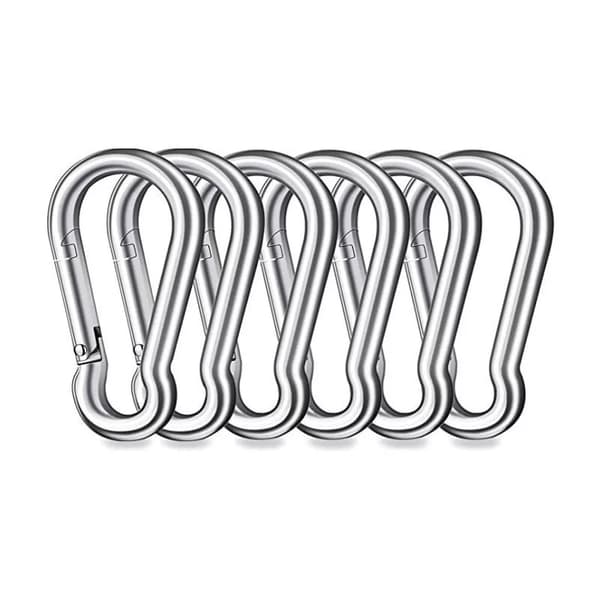 10 st små D-formade karbinhakar 5 cm silver för nyckelring utomhus camping resor sport