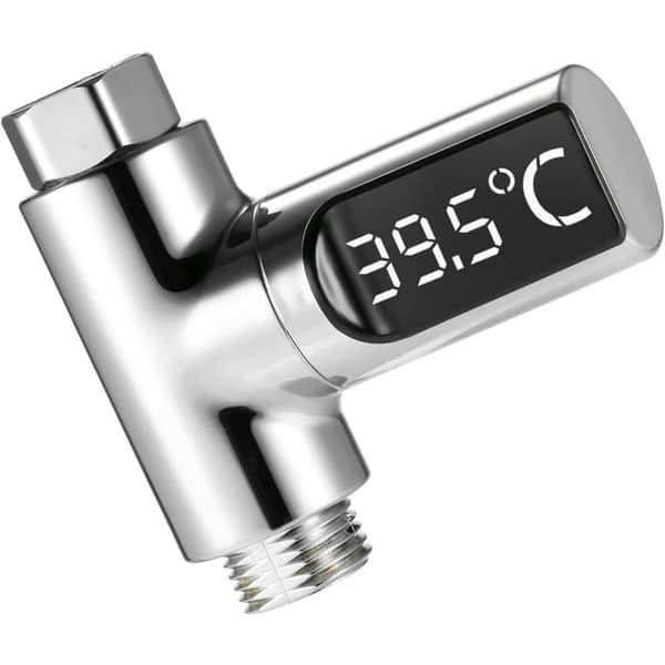 LED Duschtermometer, 5-85°C Digital Termometer, med 360° Roterande Termometer, LED Vattenmätare, Duschvattentermometer för Äldre Barn