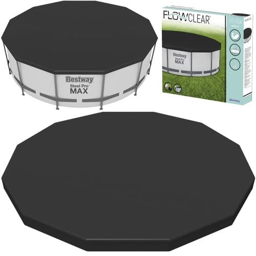 Poolovertræk / Pooloverdækning / Cover - Beskyttelse til Pool - 366cm Svart PVC, Polypropylen (PP)