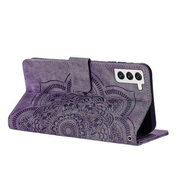 Frosted Læder Etui til Mandala Emed Retro Telefon Lilla