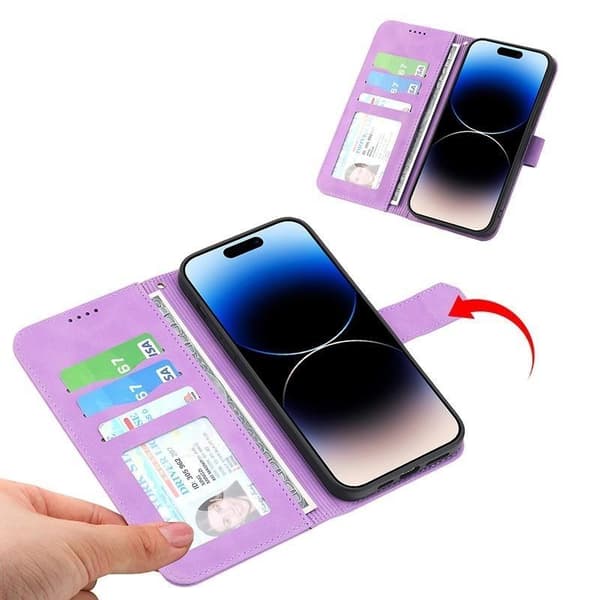 (For Samsung A26 5G) PU Leather Wallet Case with Card Slots, Shockproof blå