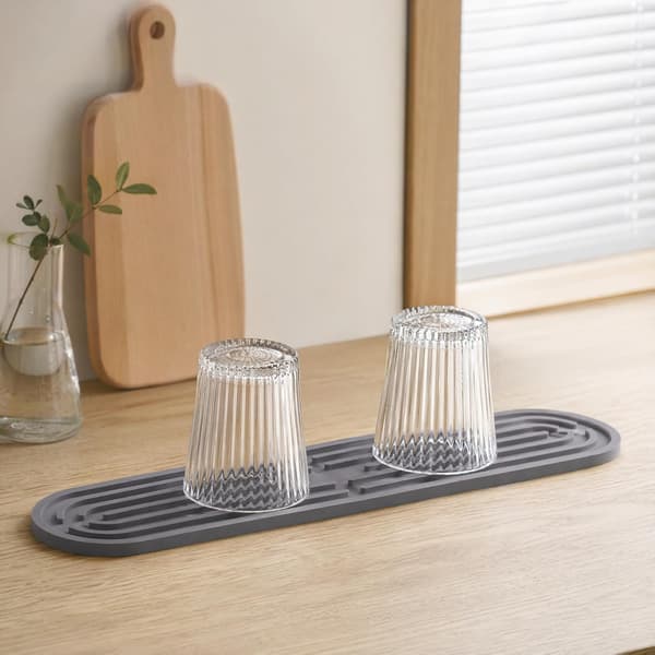 Silikon droppmatta smal barmatta 43x7,8 cm utökad dränering för flaskor skärbräda
