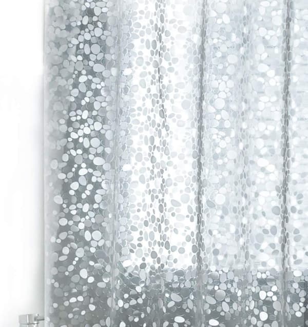 Duschdraperi för badrum, transparent 3D-sten, vattentvättbart, 180x180cm C