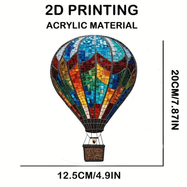 Solar-powered hot air balloon garden light with flame effect, acrylic hanging solar light G 1 pc