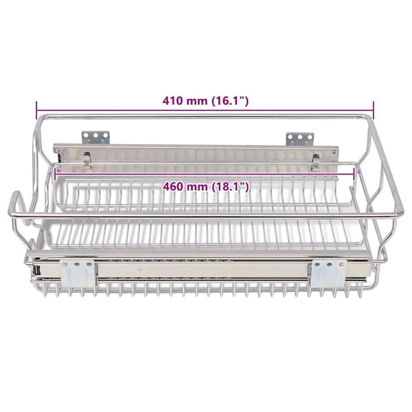vidaXL Uttrekkbare trådkurver 2 stk Sølv 400 mm Silver silver