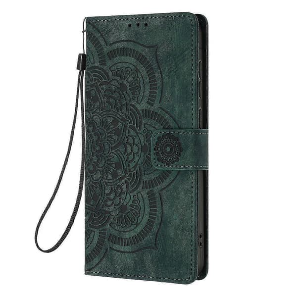 Frostat Läderfodral för Mandala Emed Retro Telefon Grön