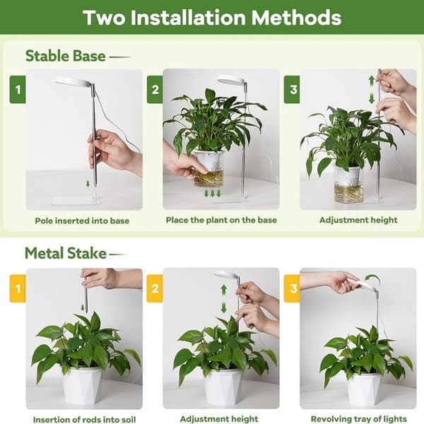 LED Plantegrowlight (Angel Ring) — Velegnet til sukkulenter, sort, dimensioner 19x14x2 cm