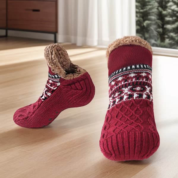 Tjocka golvstrumpor dam herr hemtofflor strumpor halkfria stickade mattstrumpor vinter termiska sovstrumpor julklappar Dark Blue 24CM