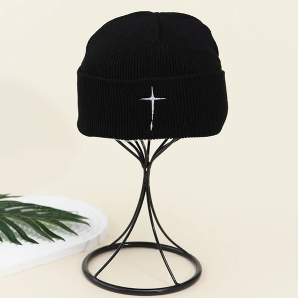 Mössor Vinter Stickad Mössa Mjuk Varm Skidmössa Unisex Höst Vinter Skullies Varma Vardagsmössor Virkad Broderimössa MZ1035-BKGY Single code