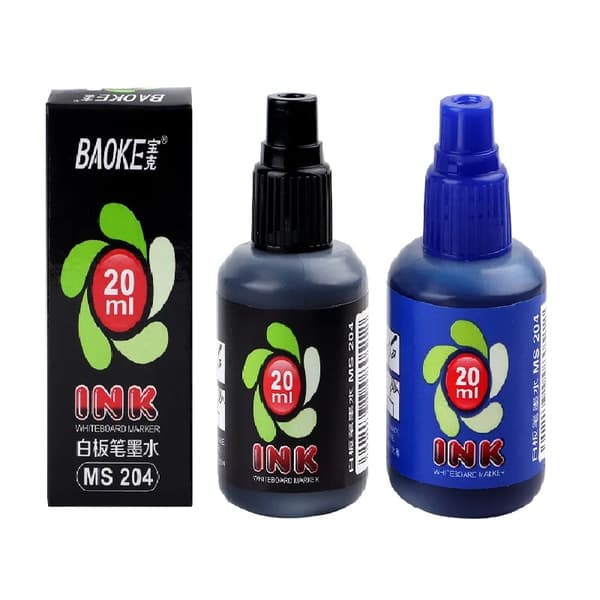 BAOKE MS204 20ml Whiteboardmarkörfärg 1 Black 1 Blue