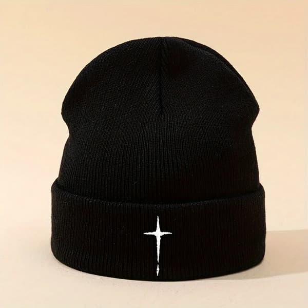 Mössor Vinter Stickad Mössa Mjuk Varm Skidmössa Unisex Höst Vinter Skullies Varma Vardagsmössor Virkad Broderimössa MZ1035-BK Single code
