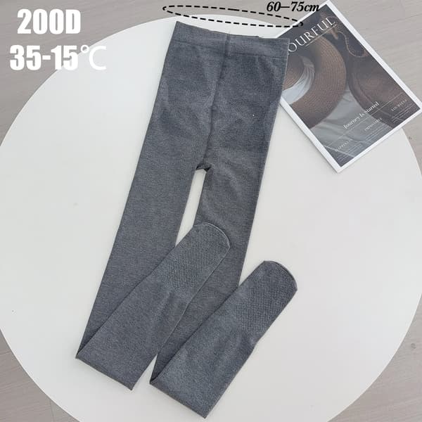 Nya 3-lagers gråa tights för damer, vinter, tjocka, varma, termiska studentstrumpor, strumpbyxor, underkläder, hög elastisk midja, slimmande 200D