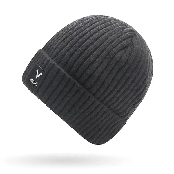 Mössa Herr Slouchy Stickad Skull Cap Varm Strumpmössa Killar Kvinnor Randig Vintermössa Uppvikt Enkel Mössa Black