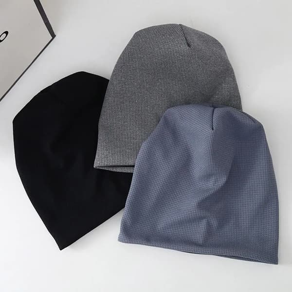 Solid Mössa Polyester Herr/Dam Unisex Mössor Casual Mössor Hattar För Kvinnor Skullies Mössor Tunn Mössa Utomhus Vindtät B