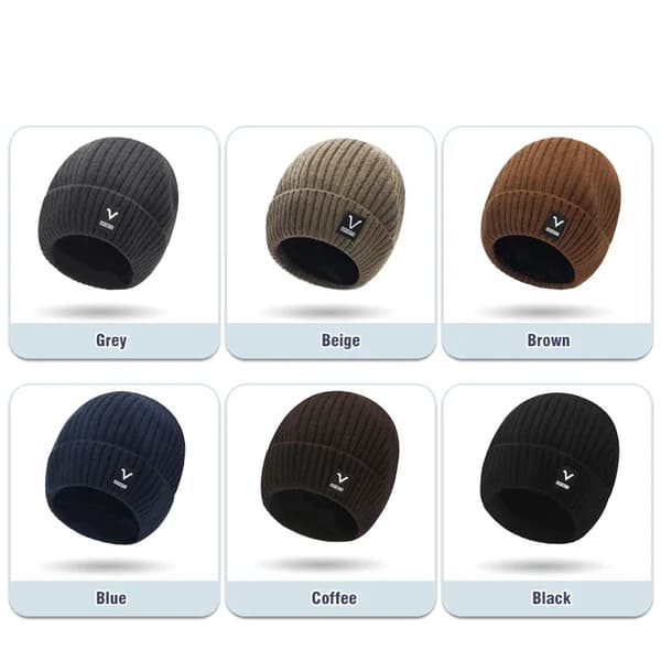 Mössa Herr Slouchy Stickad Skull Cap Varm Strumpmössa Killar Kvinnor Randig Vintermössa Uppvikt Enkel Mössa Blue