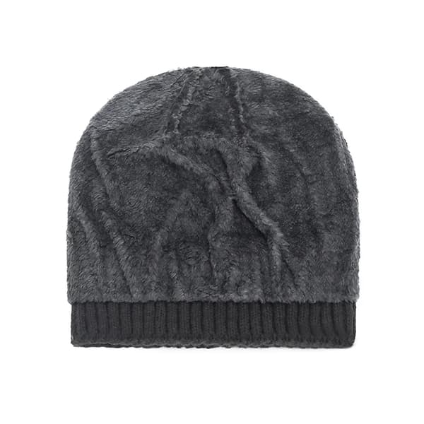 Mössa Herr Slouchy Stickad Skull Cap Varm Strumpmössa Killar Kvinnor Randig Vintermössa Uppvikt Enkel Mössa Black