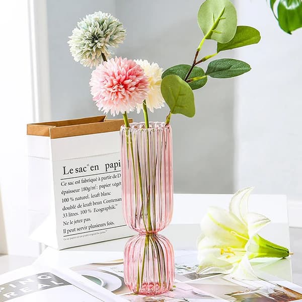 1 st Trendig Glasvas Liten Glasvas Blomsterarrangemang Heminredningstillbehör Vacker Vardagsrum Glasprydnad Orange