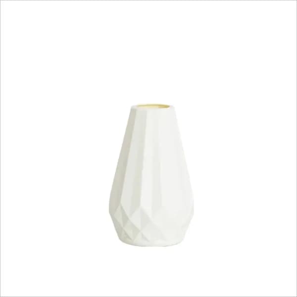 Diamantformad blomvas Modeimitation Keramisk plastblomkruka Nordisk stil Modern blomsterarrangemang Vardagsrum White