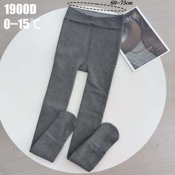 Nya 3-lagers gråa tights för damer, vinter, tjocka, varma, termiska studentstrumpor, strumpbyxor, underkläder, hög elastisk midja, slimmande 1900D