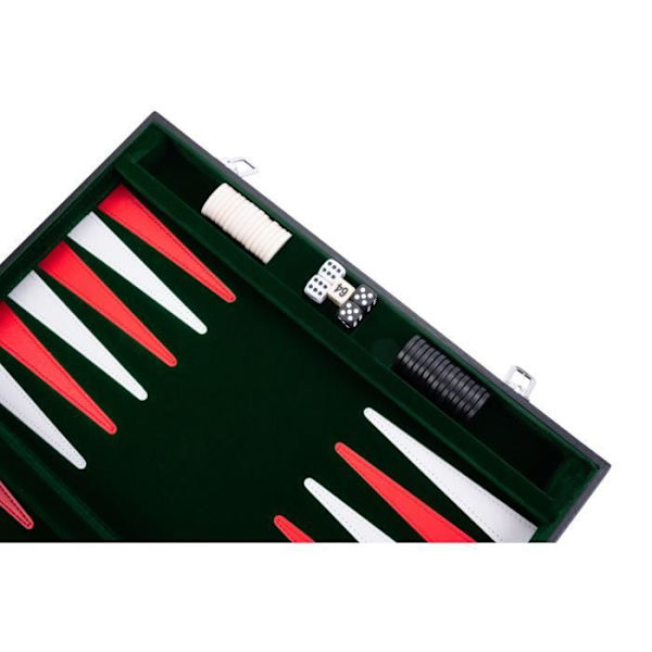 Engelhart- 250518- 18 tums sydd backgammon - grön röd vit