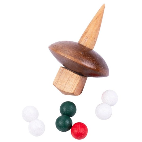 Trä Tyrolean Roulette - Spinning Top Game - 10 bollar - Ekologiskt - Från 6 år