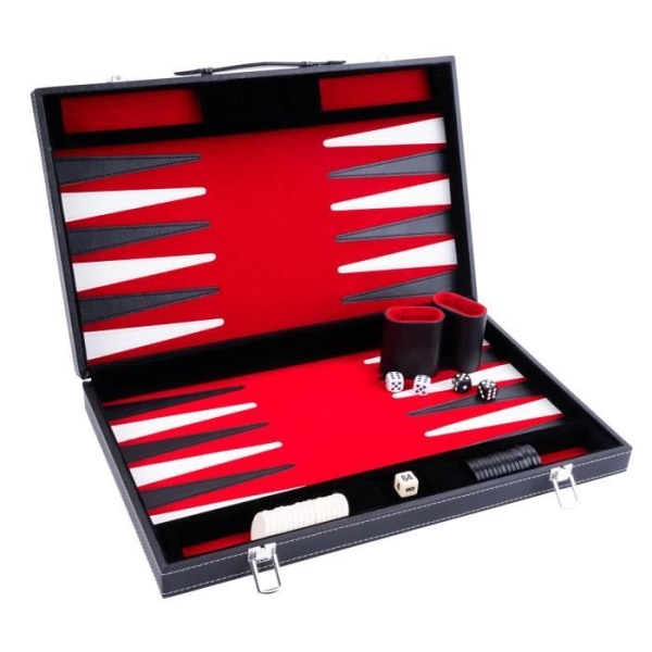 Engelhart- 250501- 18 tums sydd backgammon - röd svart vit