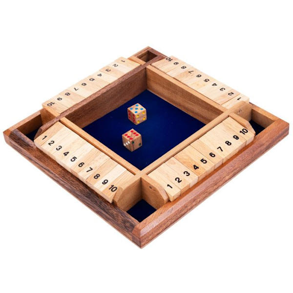 Shut The Box 4 spelare - Trac-spel - Ekologiskt träspel - från 6 år