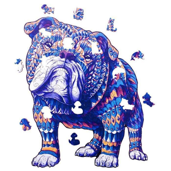 602260 - Djurträpussel: Bulldog A3 - 159 st - Unika former - Vuxenpussel - Presentförpackning - Från 12 år. Hund