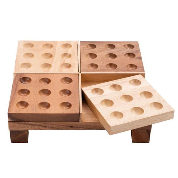Engelhart – Wooden Quinto – Svenskt träspel för 2 spelare – strategispel – brädspel – 20,5 x 20,5 x 5 cm