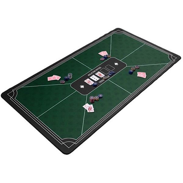 Pokermatta - Ej specificerad - 140 cm x 80 cm - Halkfri - Polyester och gummi - 3 mm tjock grön