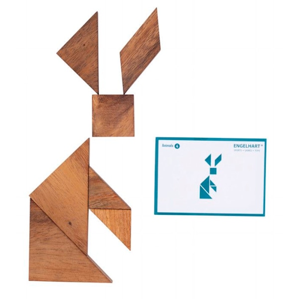 Dubbel Tangram i trädjur - Duell - Ekologiskt träspel - 1 och 2 spelare - 4 år och över - 350103