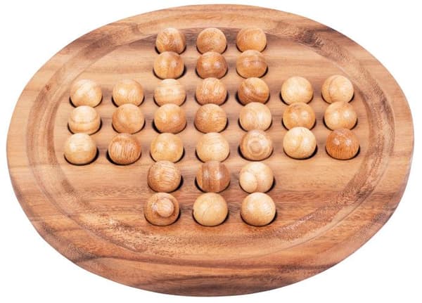 Tankespel - ENGELHART - 350470 - Träsolitaire - 33 kulor - Storlek L