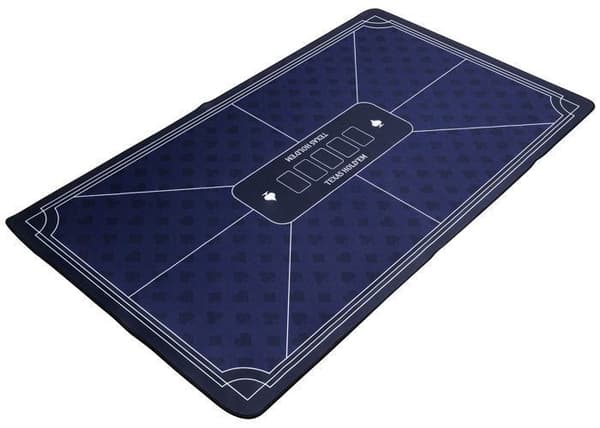 Pokermatta - ENGELHART - 140 cm x 80 cm - Antislip - Polyester och gummi - Tjocklek 3mm blå