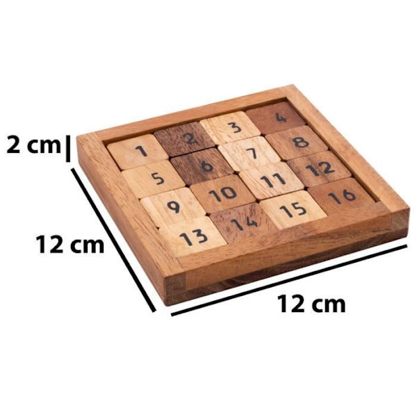 Pussel - Engelhart - Taquin Sudoku - Ekologiskt spel - 2 sätt att spela - 16 bitar Brunt, beige och svart