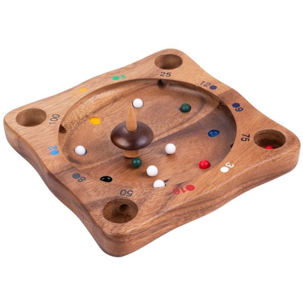 Trä Tyrolean Roulette - Spinning Top Game - 10 bollar - Ekologiskt - Från 6 år