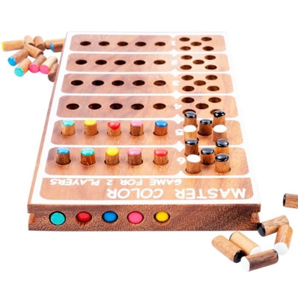 Pusselspel: Mästarfärg i trä - 2 spelare - ekologiskt brädspel av träavdrag