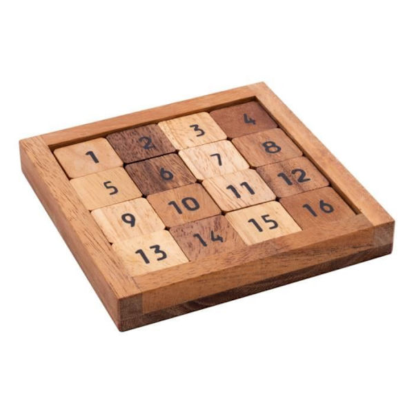 Pussel - Engelhart - Taquin Sudoku - Ekologiskt spel - 2 sätt att spela - 16 bitar Brunt, beige och svart