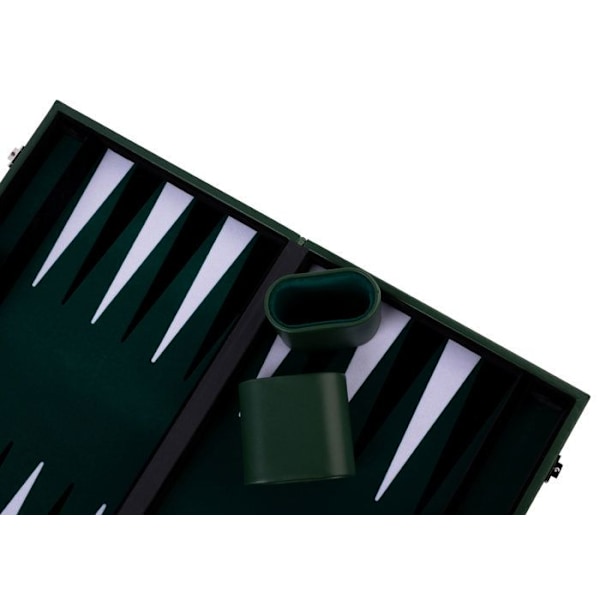 Backgammon de Luxe - Hög kvalitet - 18 tum - Konstläder - Filtinlägg - Skimrande brickor