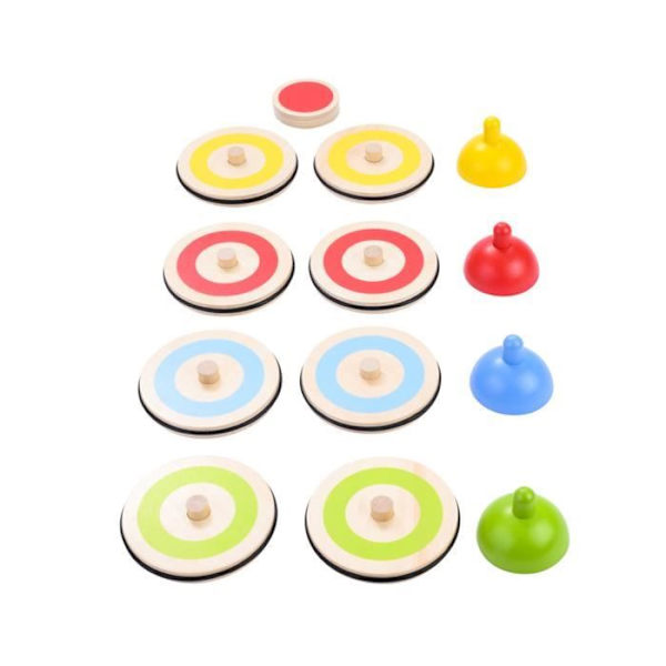 Shuffleboard-spel - Engelhart - 606055 - 8 färgade trästenar - För barn från 6 år - Inomhus färgrik