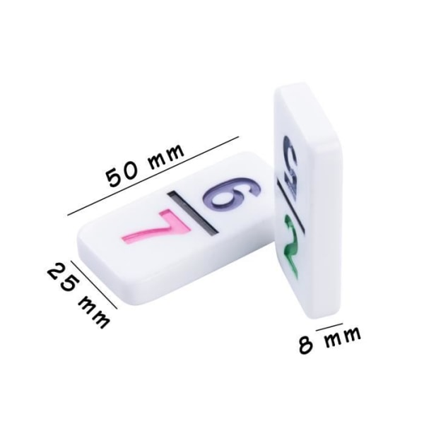 Engelhart - 250125 - Dominonummer av högsta kvalitet - Dubbel 9-version - 2-4 spelare -55 8 mm domino - Enkelt dominospel