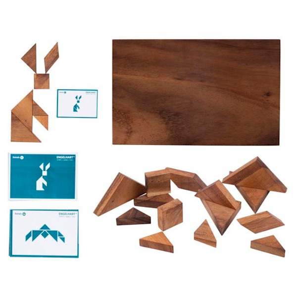 Dubbel Tangram i trädjur - Duell - Ekologiskt träspel - 1 och 2 spelare - 4 år och över - 350103