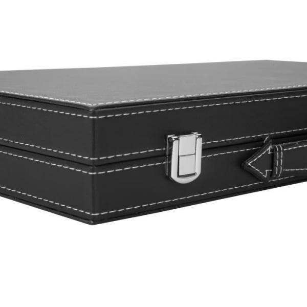 Deluxe backgammon 47 cm x 38 cm x 2,7 cm pro. och fritid (svart/vit/grå)