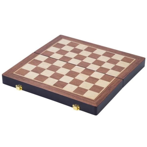 Brädspel - ENGELHART - Schackset i massivt trä - Återförslutningsbar resväska - 38 x 19 x 5,2 cm